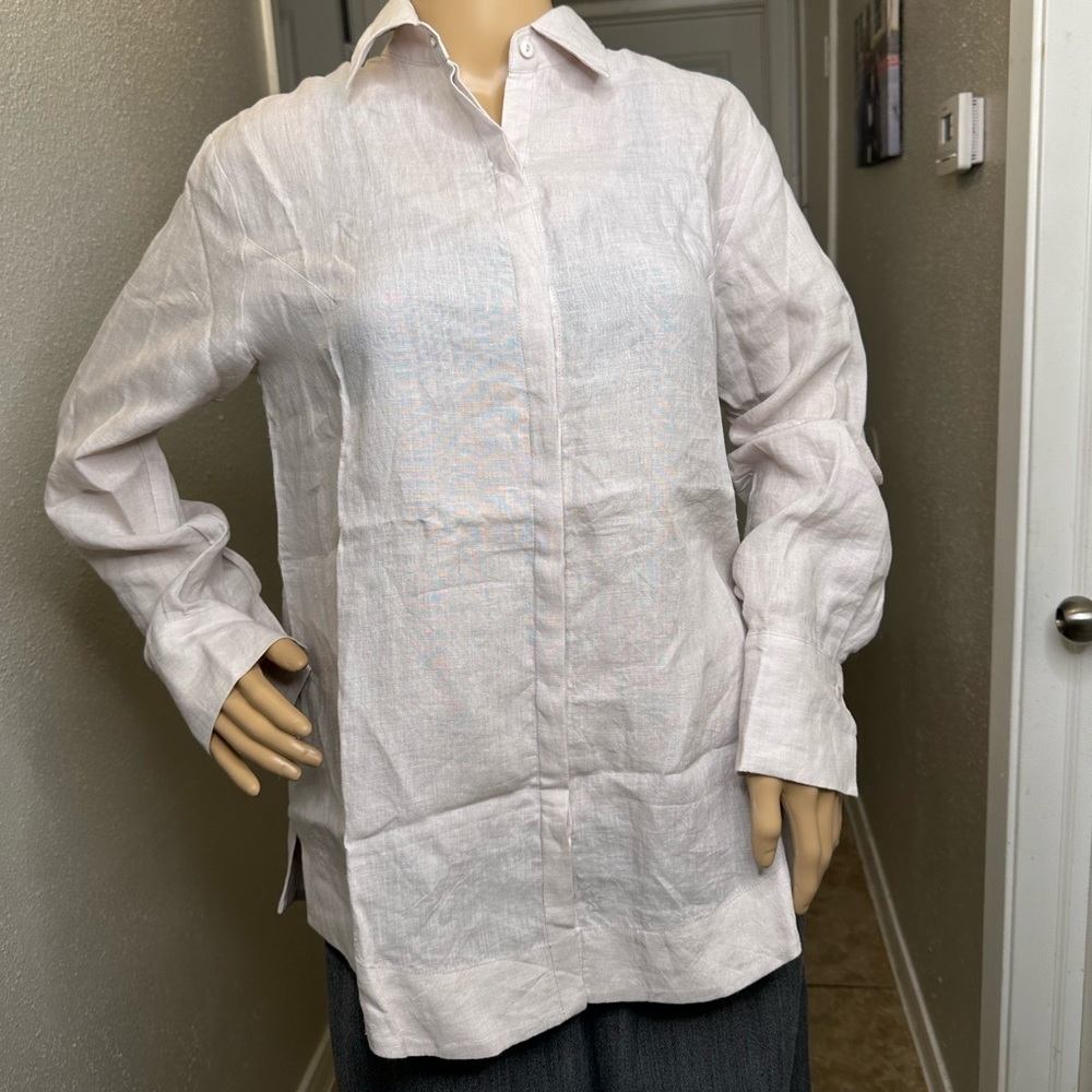 Jarbo Button Down Shirt White Cotton Blend Long Sleeve size 2. US medium - Picture 3 of 16